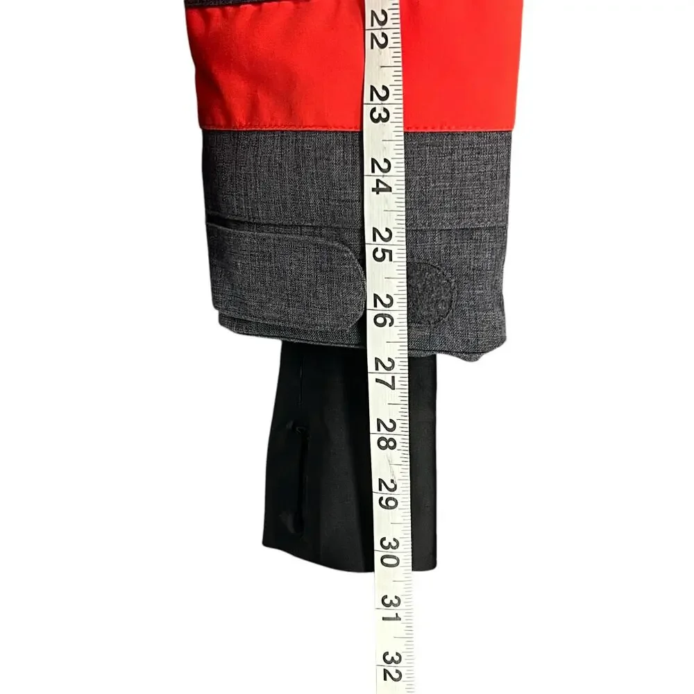 Nomis Ski Snowboard‎ Jacket Mens S Gray Blue Red Hooded Full Zip Parka Winter